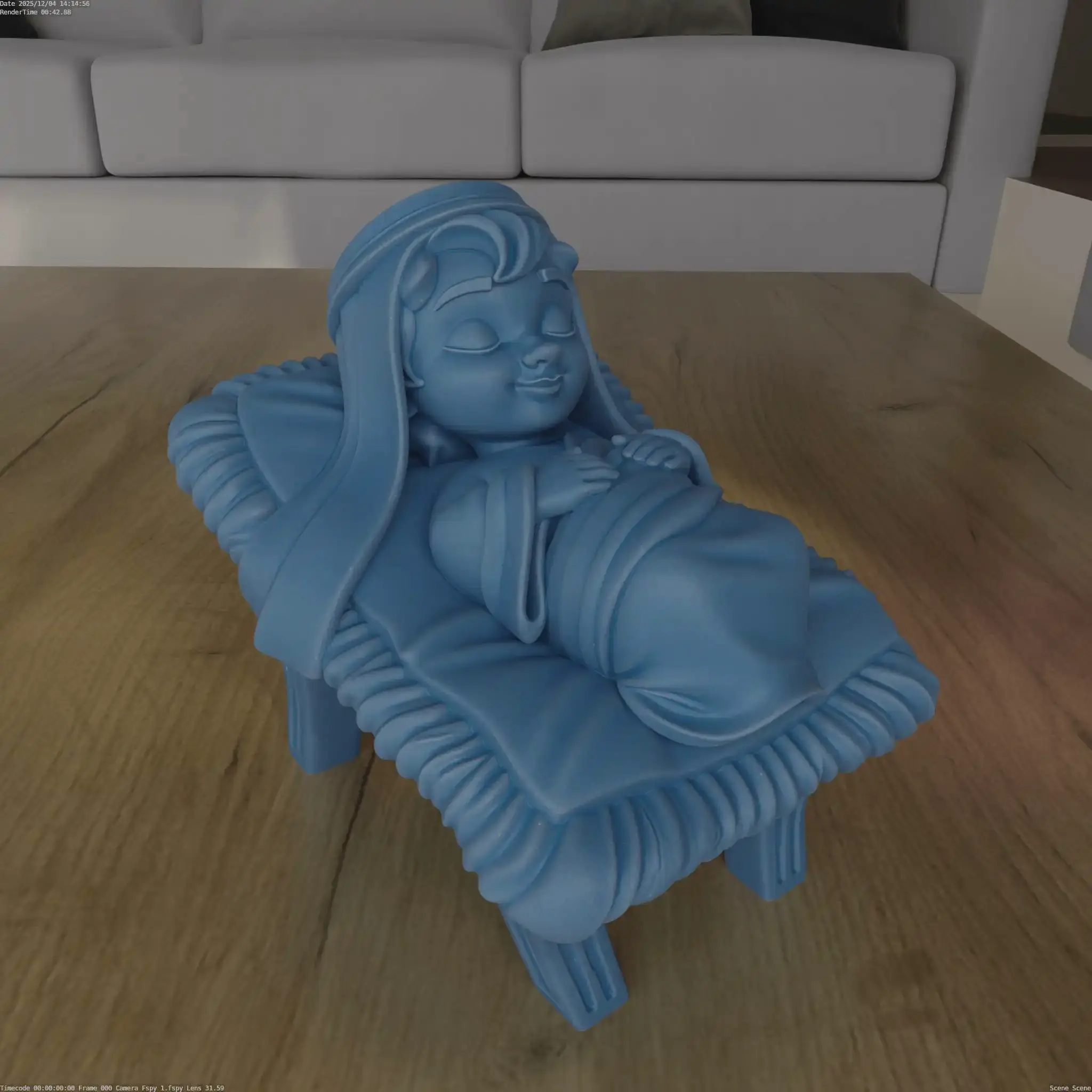 Cute Sleeping Baby Jesus Manger STL for 3D Printing