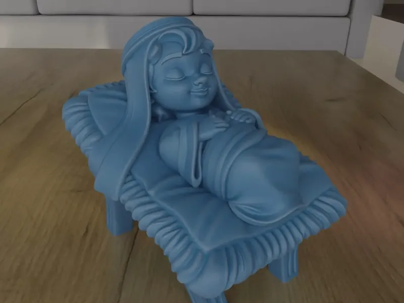 Cute Sleeping Baby Jesus Manger STL for 3D Printing