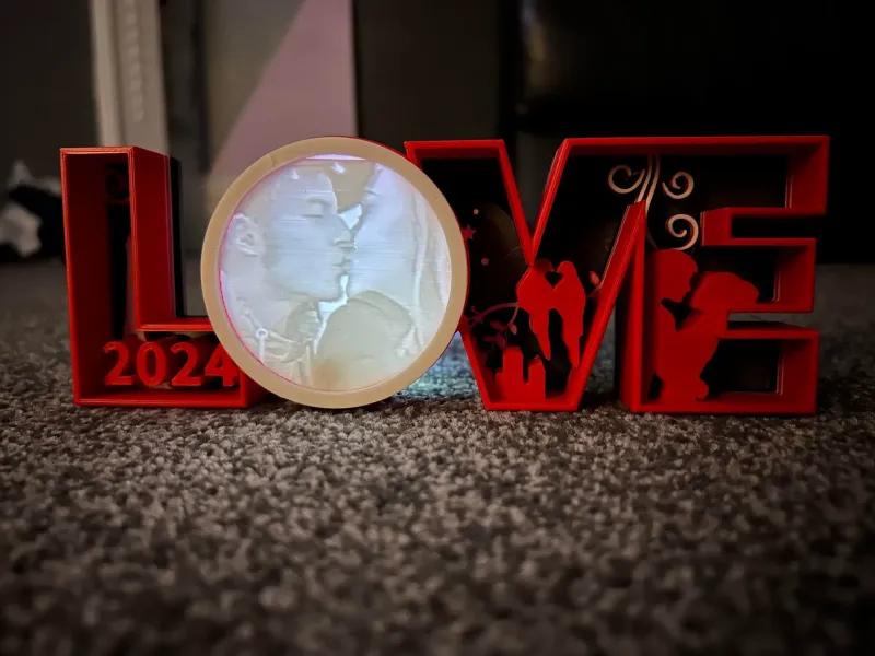 LOVE LITHOPHANE HOLDER | VALENTINES DAY | NO SUPPORTS - 2024