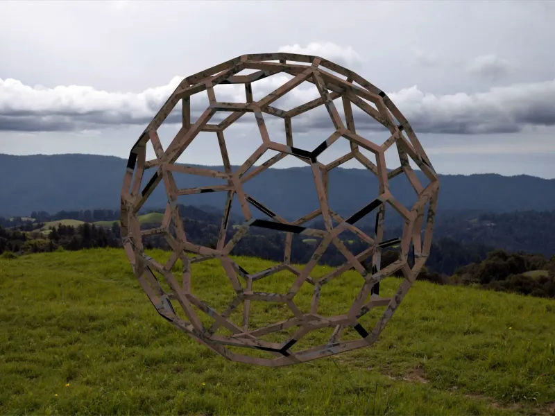 Wireframe Shape Pentagonal Hexecontahedron
