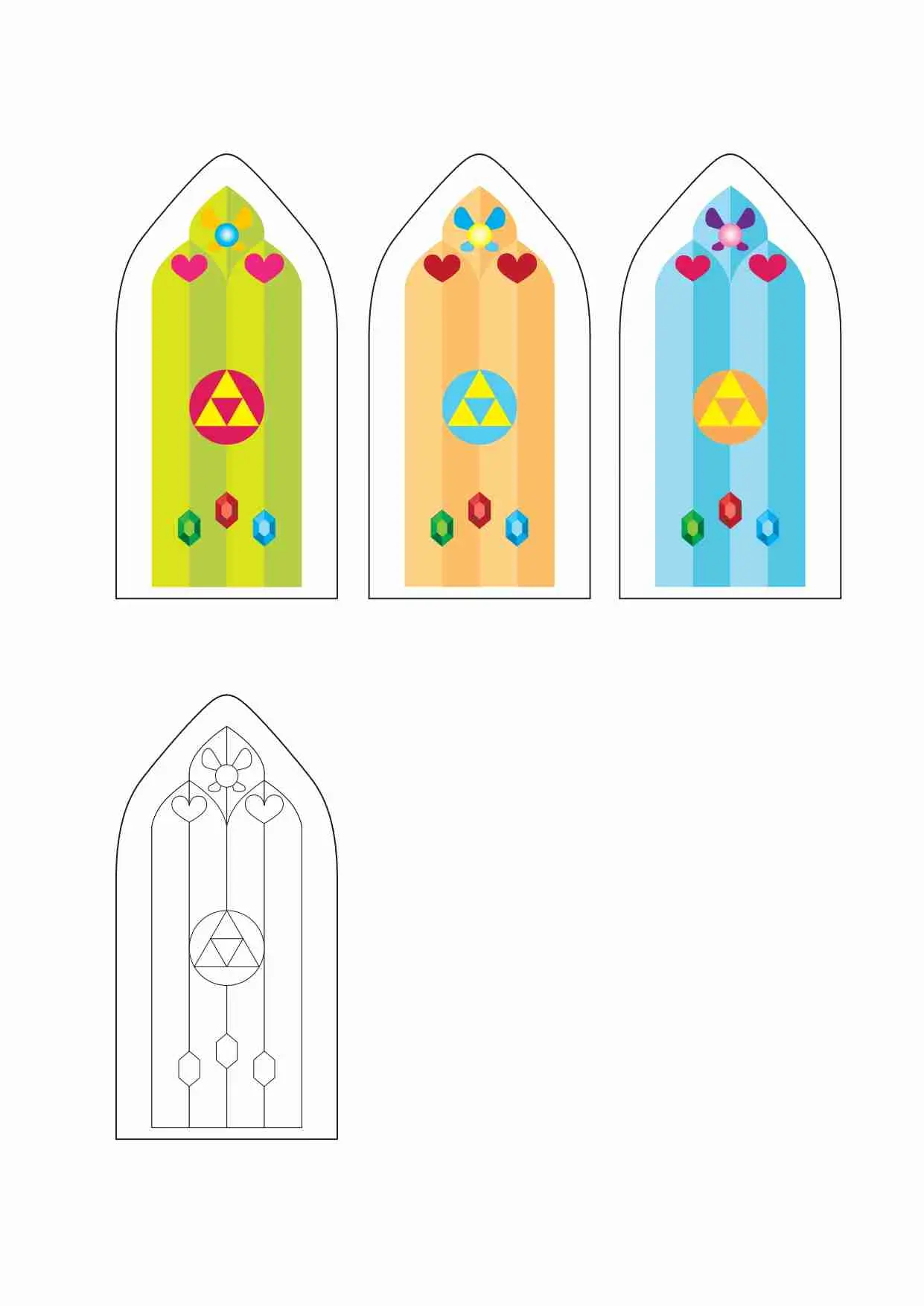 Candle Holder - Zelda Temple Stained Glass