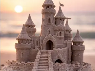 Layered Sandcastle – Desert & Shore Vibes 🏰🏖️