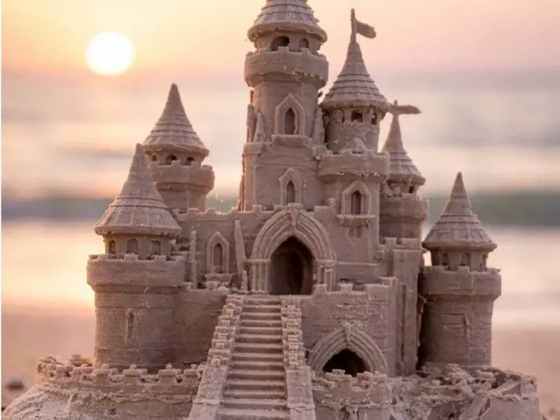 Layered Sandcastle – Desert & Shore Vibes 🏰🏖️