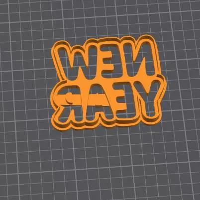 new year Cookie Cutter – 3D Printable STL for Baking