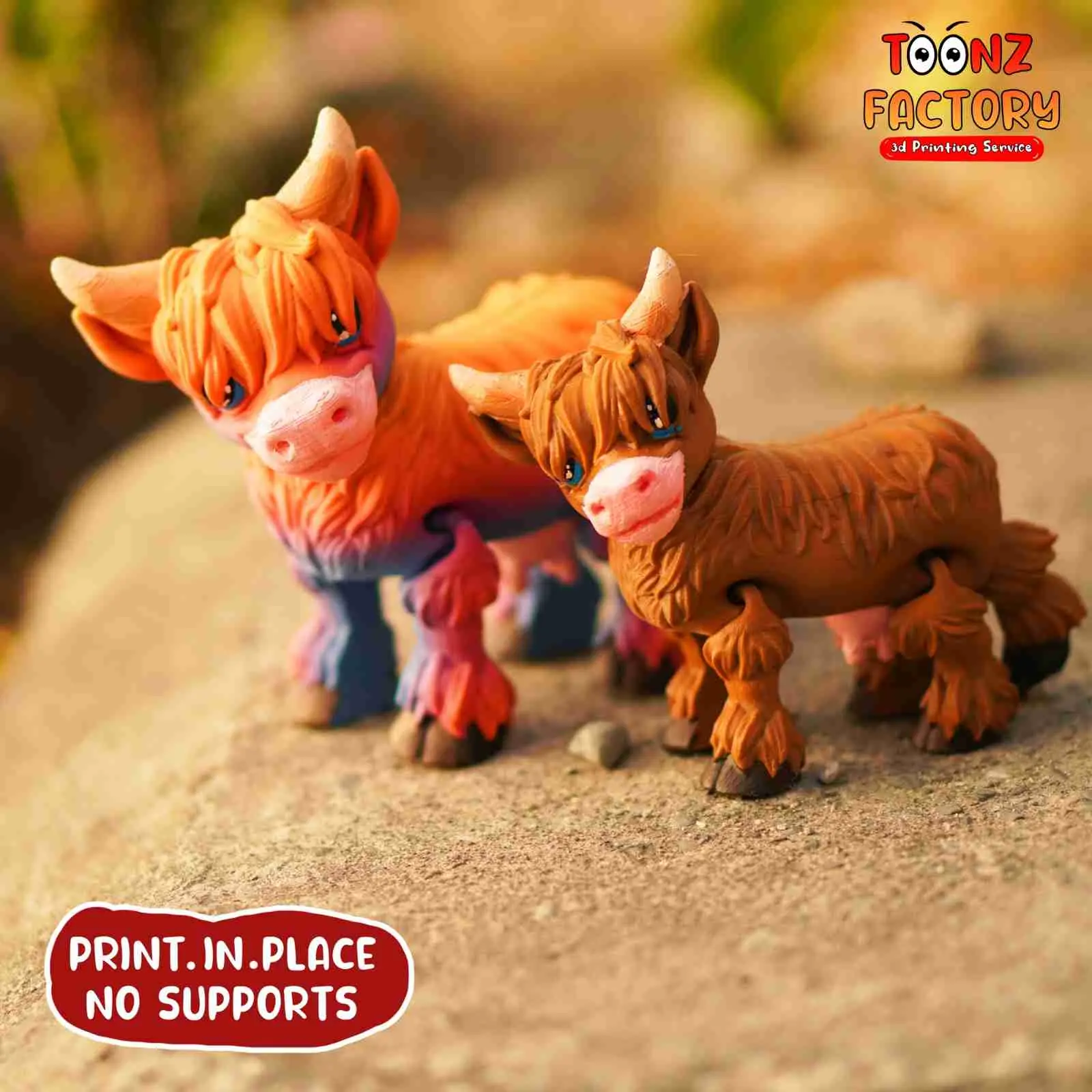 CUTE FLEXI HIGHLAND COW ARTICULATED