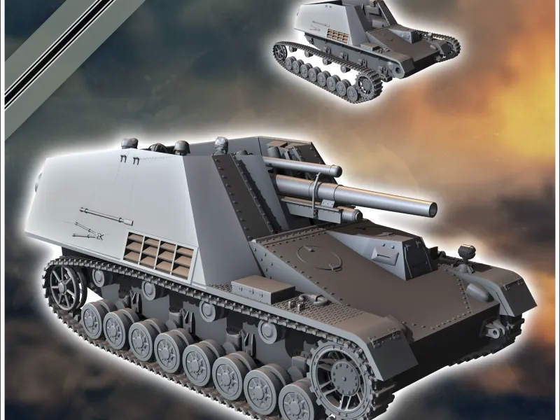Hummel-Wespe 105mm SPG - miniatures ww2 vehicle tabletop sce