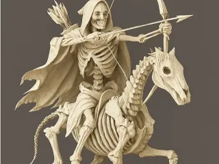 Skeleton and Horse