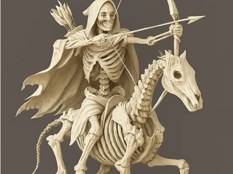 Skeleton and Horse