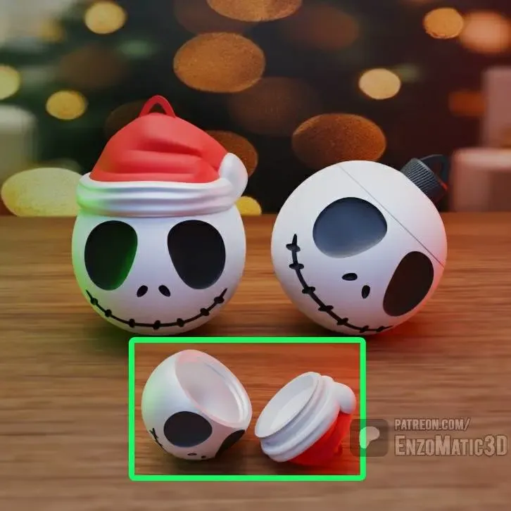 Jack Christmas tree ball - ornament with secret gift cavity