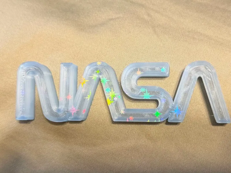 NASA Retro Logo - Trasparent 3d Effect Plate