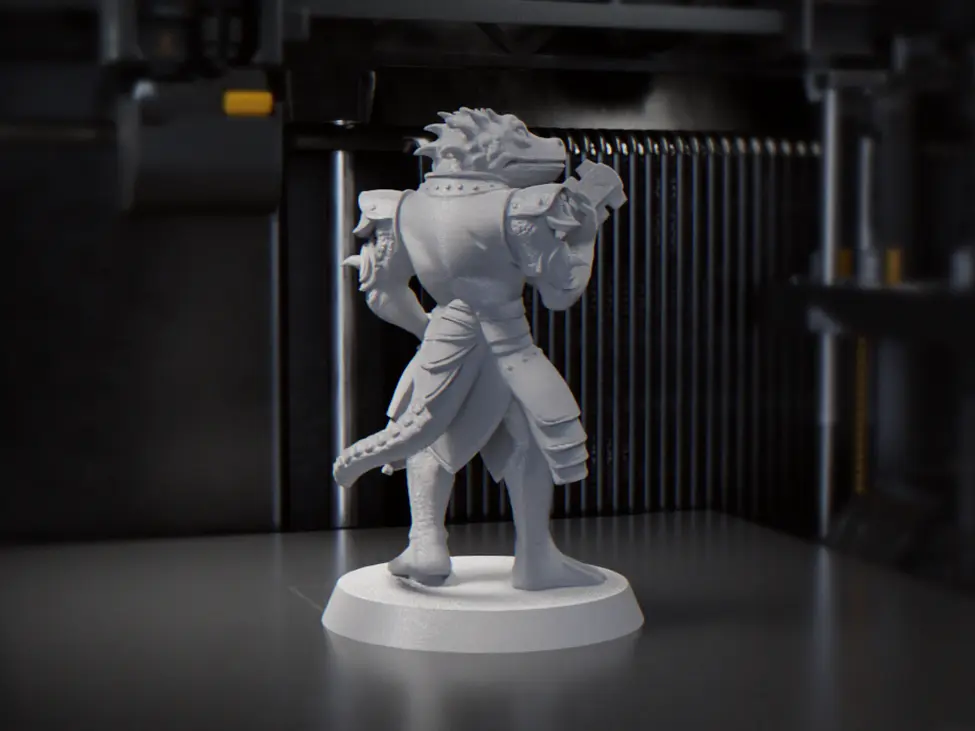 Lizard Warrior Figurine Animal Sculpture 3D Printable