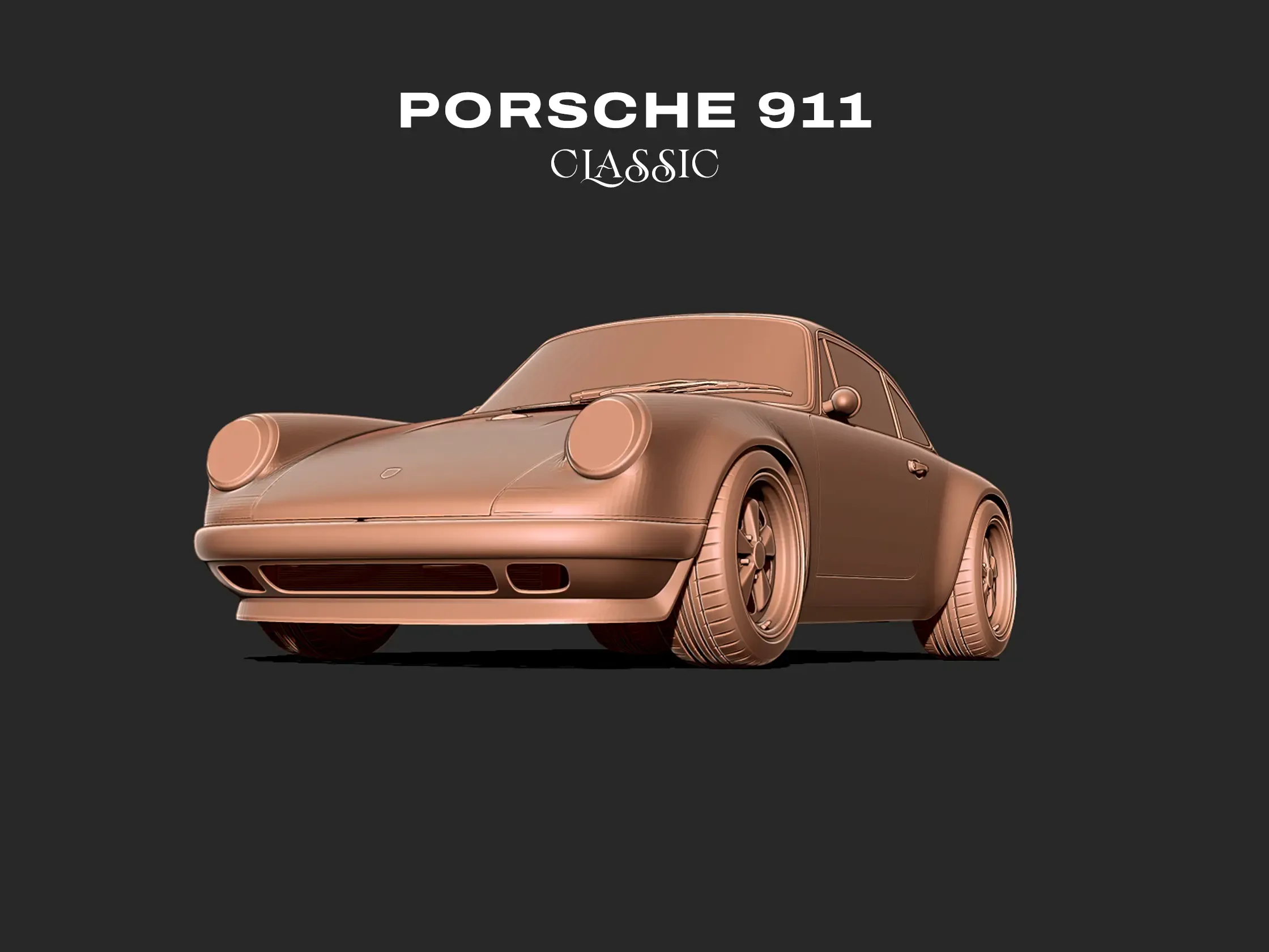 Porsche 911 classic 3d print model