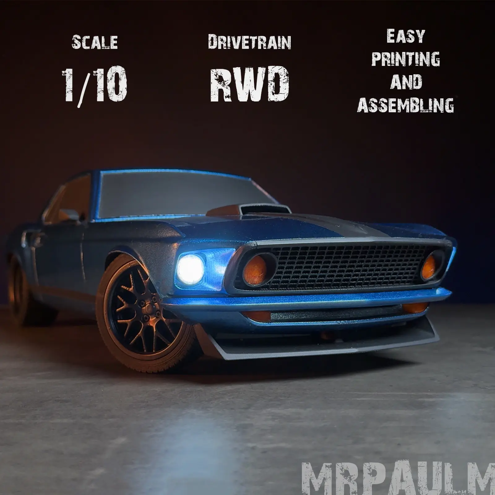 Ford Mustang 1969 Body Kit 1/10