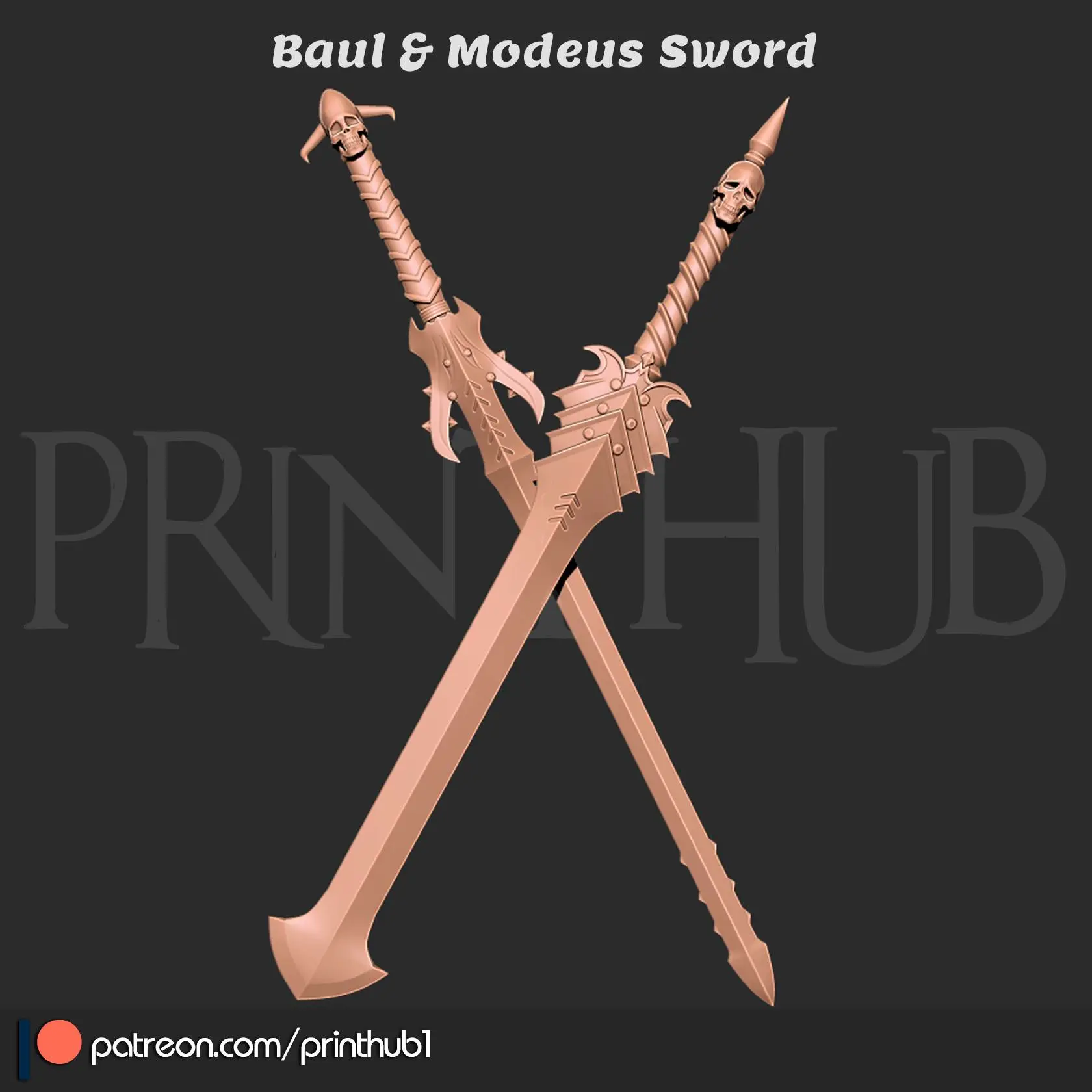 Baul & Modeus swords from devil may cry 2007 for cosplay stl