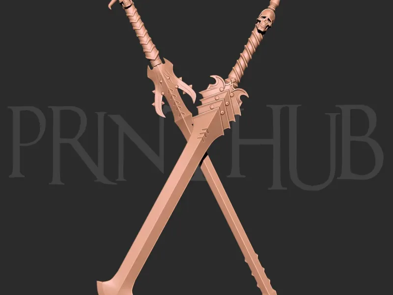 Baul & Modeus swords from devil may cry 2007 for cosplay stl