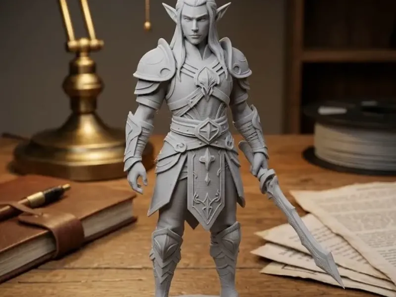 elf warrior with serrated sword
