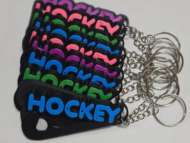 Field Hockey ball and stick key holder