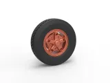 Front 5 spoke wheel of old school truck Scale 1:25-0