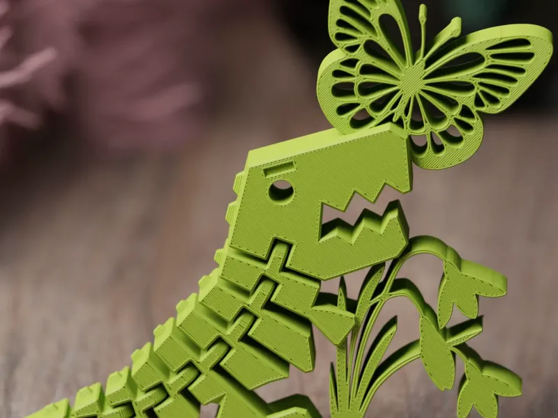 Flexi Rex Dino Spring Flower Print in Place