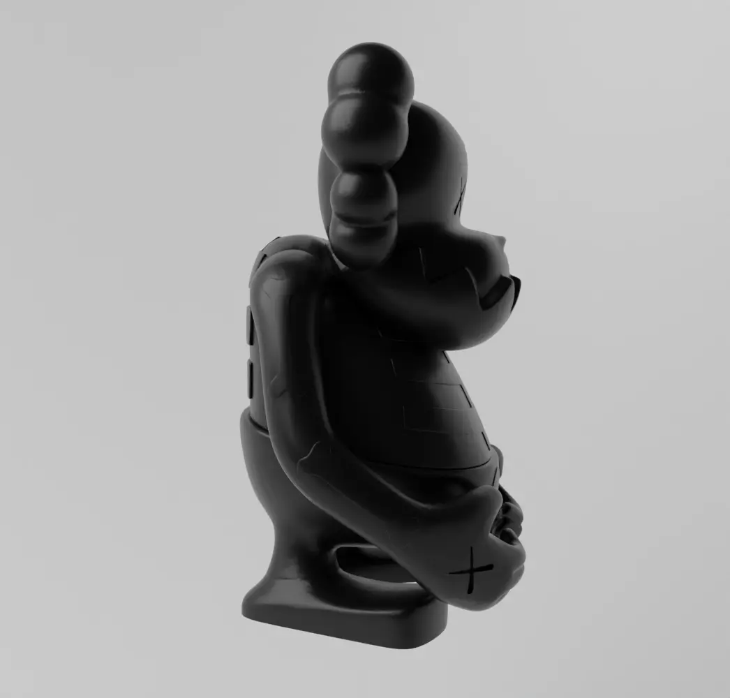 Kaws x Bounty Hunter Skull Kun Art Toy Fan Art