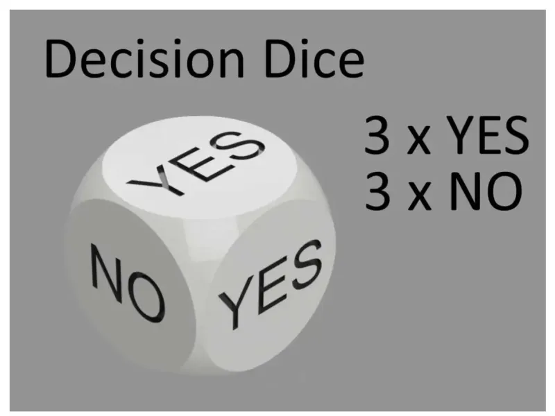 cube yes no dicce
