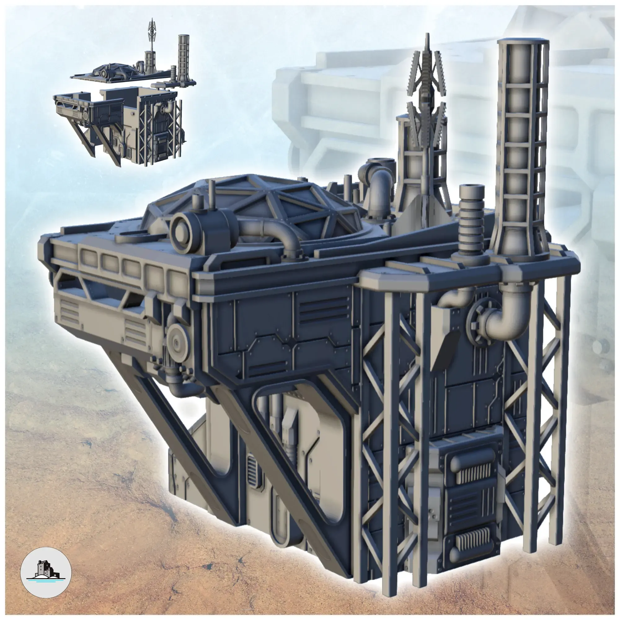 Sci-Fi outpost overhang - Terrain Scifi Science fiction SF