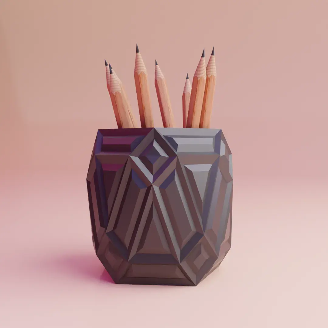 pencil holder desk organizer tall geometry