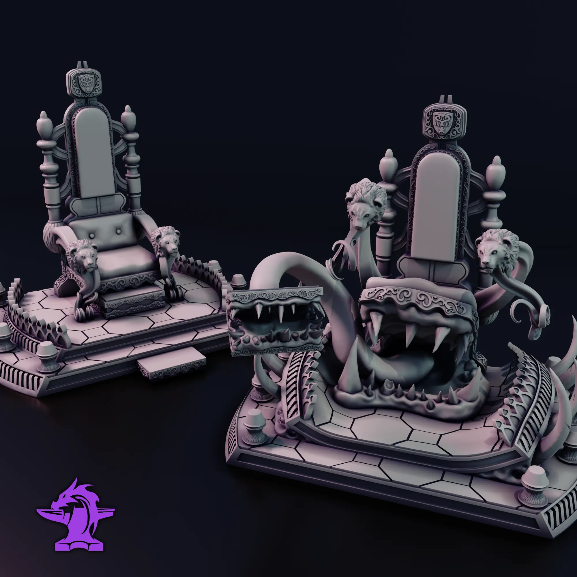 Mimic Grand Throne &amp; Normal Throne Double Pack | RPG Scenery