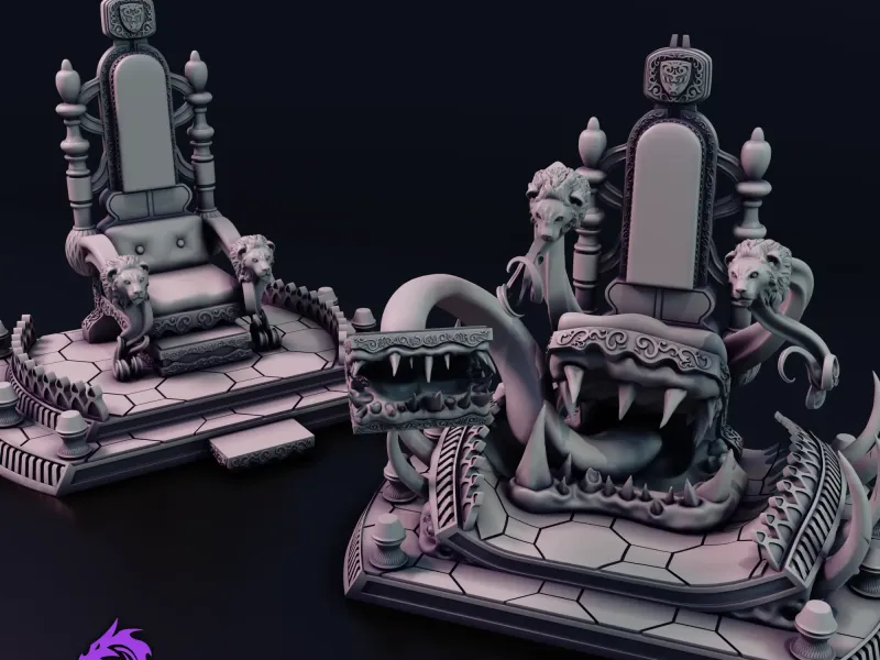 Mimic Grand Throne & Normal Throne Double Pack | RPG Scenery