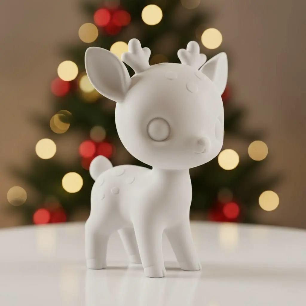 Adorable Fawn Figure: Cute Baby Deer Christmas Decoration 🌲