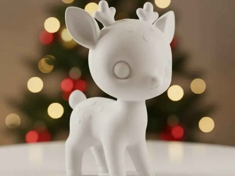 Adorable Fawn Figure: Cute Baby Deer Christmas Decoration 🌲