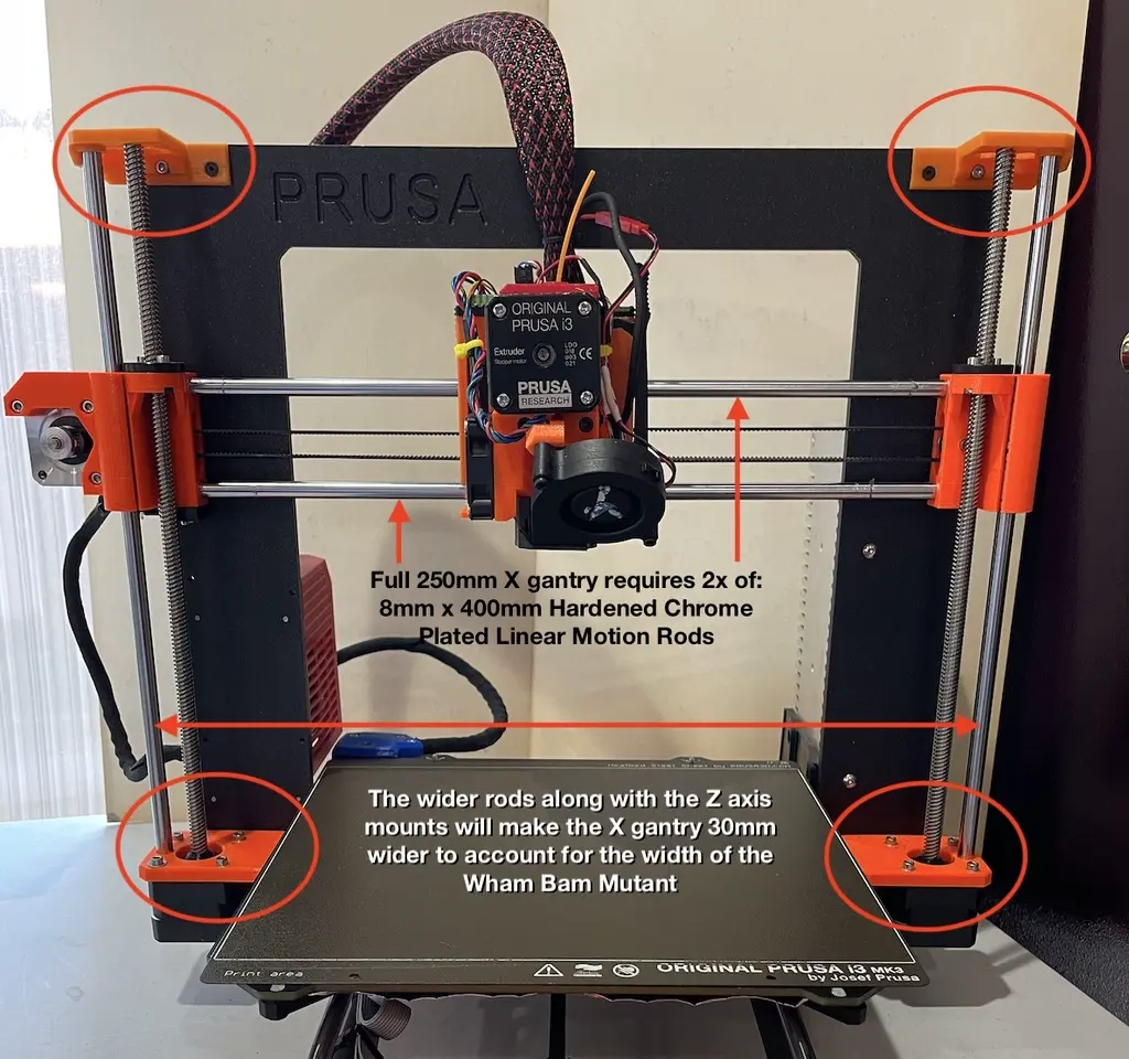Prusa MK2.5S mods for Wham Bam Mutant V2