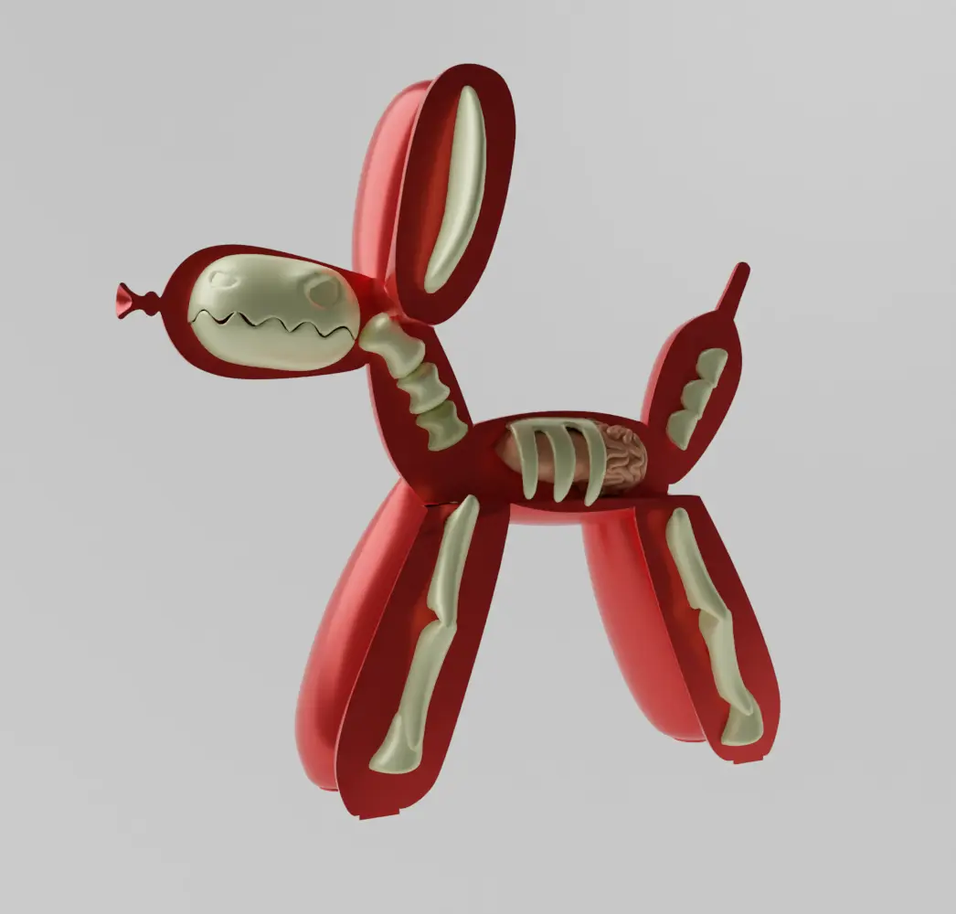 Balloon Dog Flayed Open Dissected Art Toy Fan Art