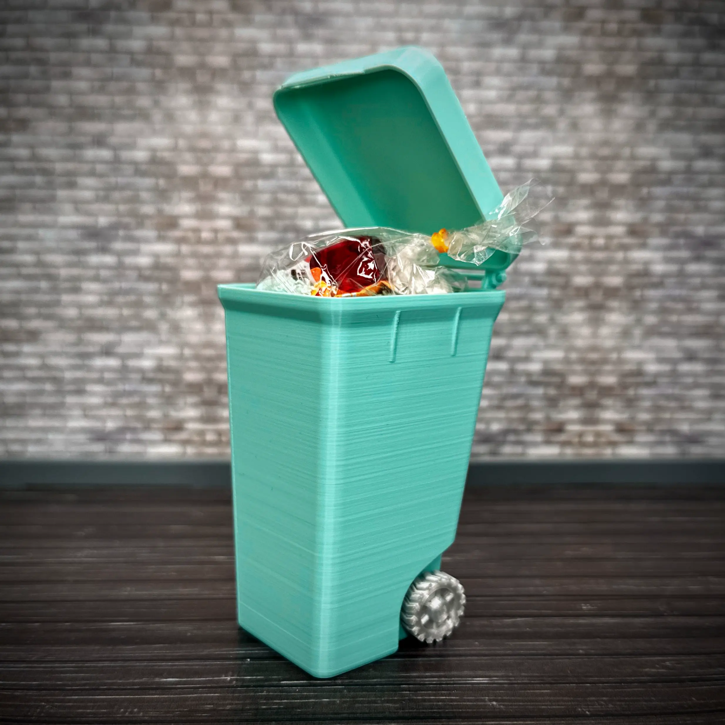 1:12 Scale Miniature Street Trash Bin