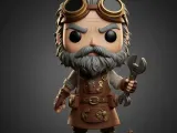 Steampunk Engineer Chibi Figure Cute Mechanical Inventor-0