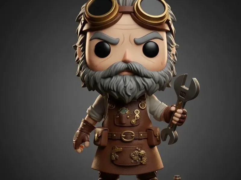 Steampunk Engineer Chibi Figure Cute Mechanical Inventor