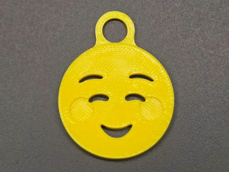 Emoji Small Smile Blush Keychain