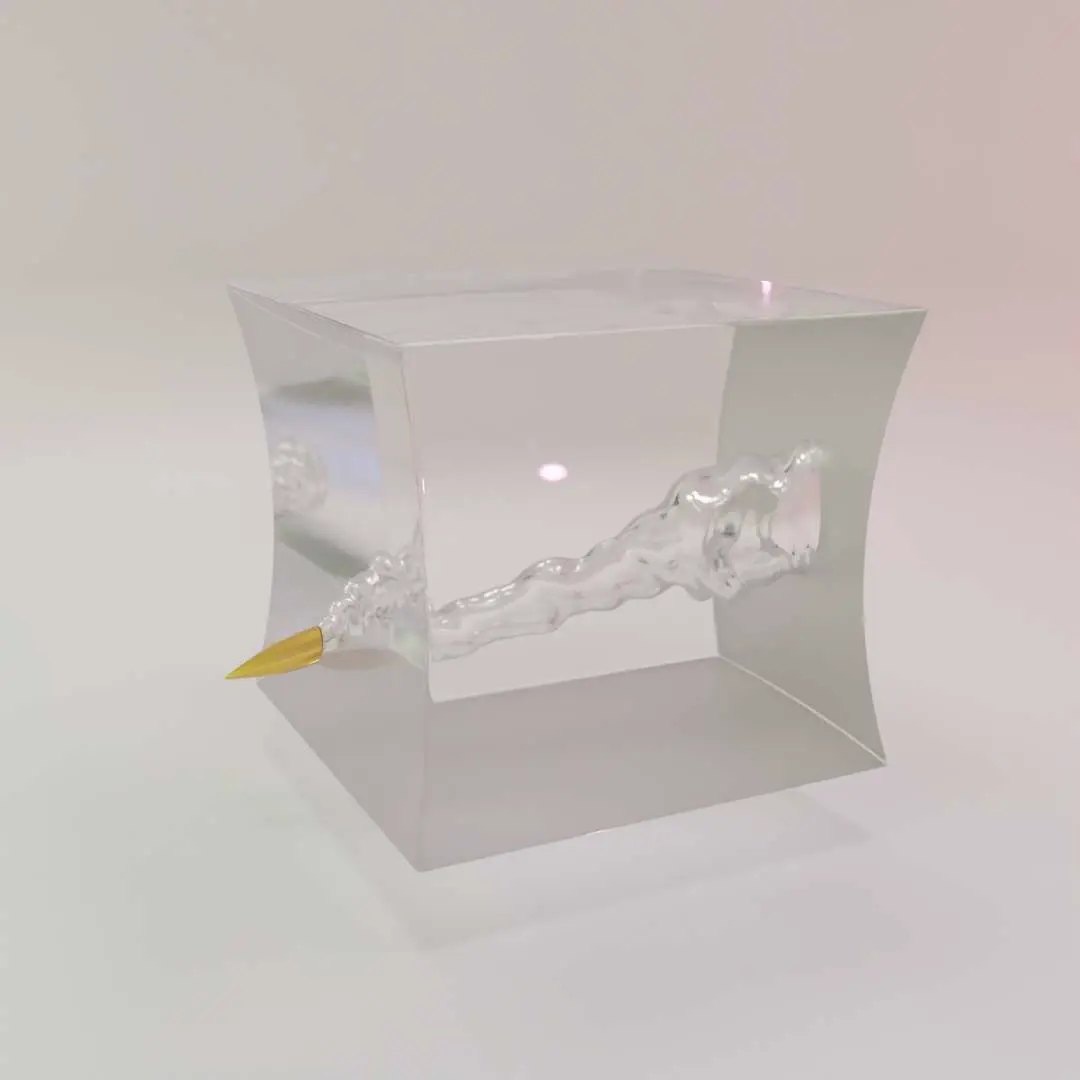 Bullet Flying Through (Clear Resin)