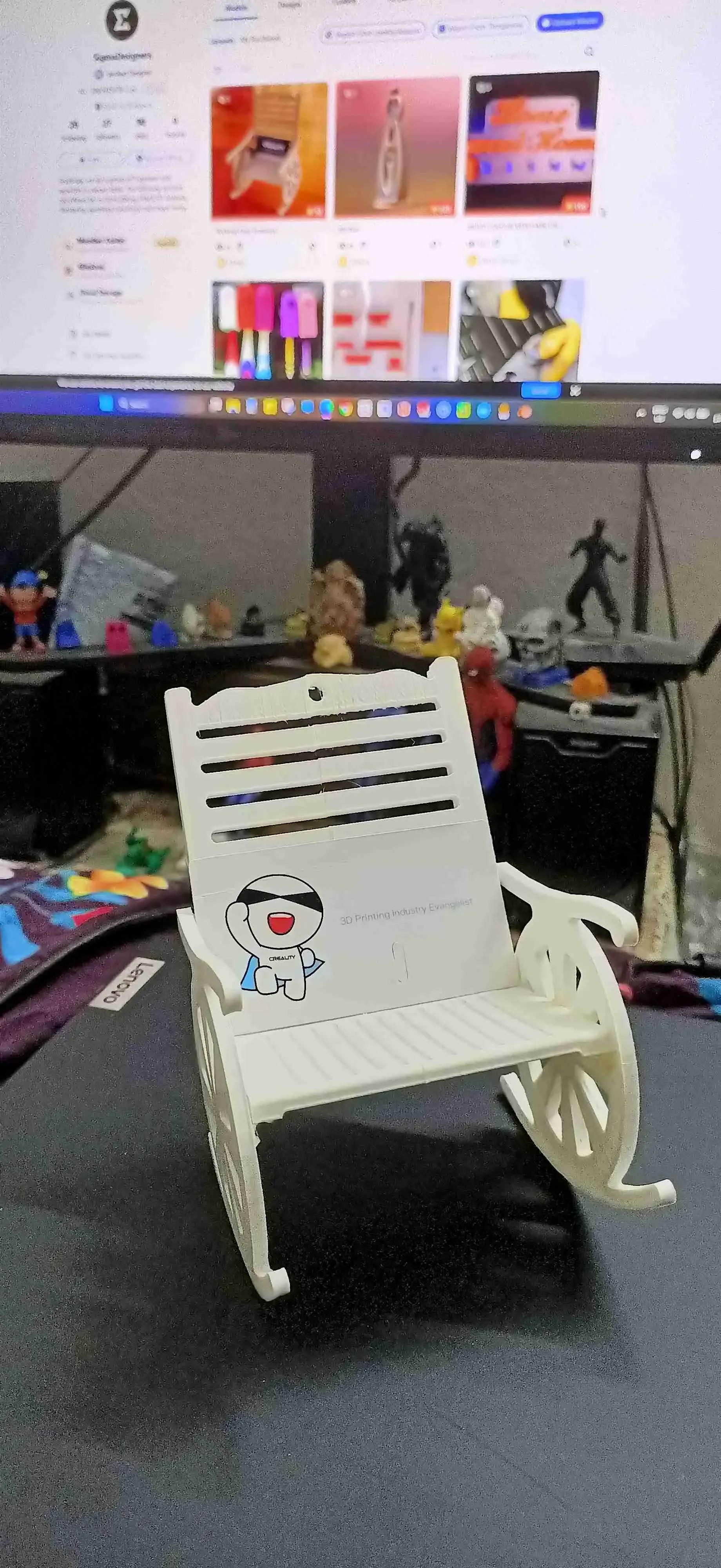 Rocking chair remote/ mobile /business card holder