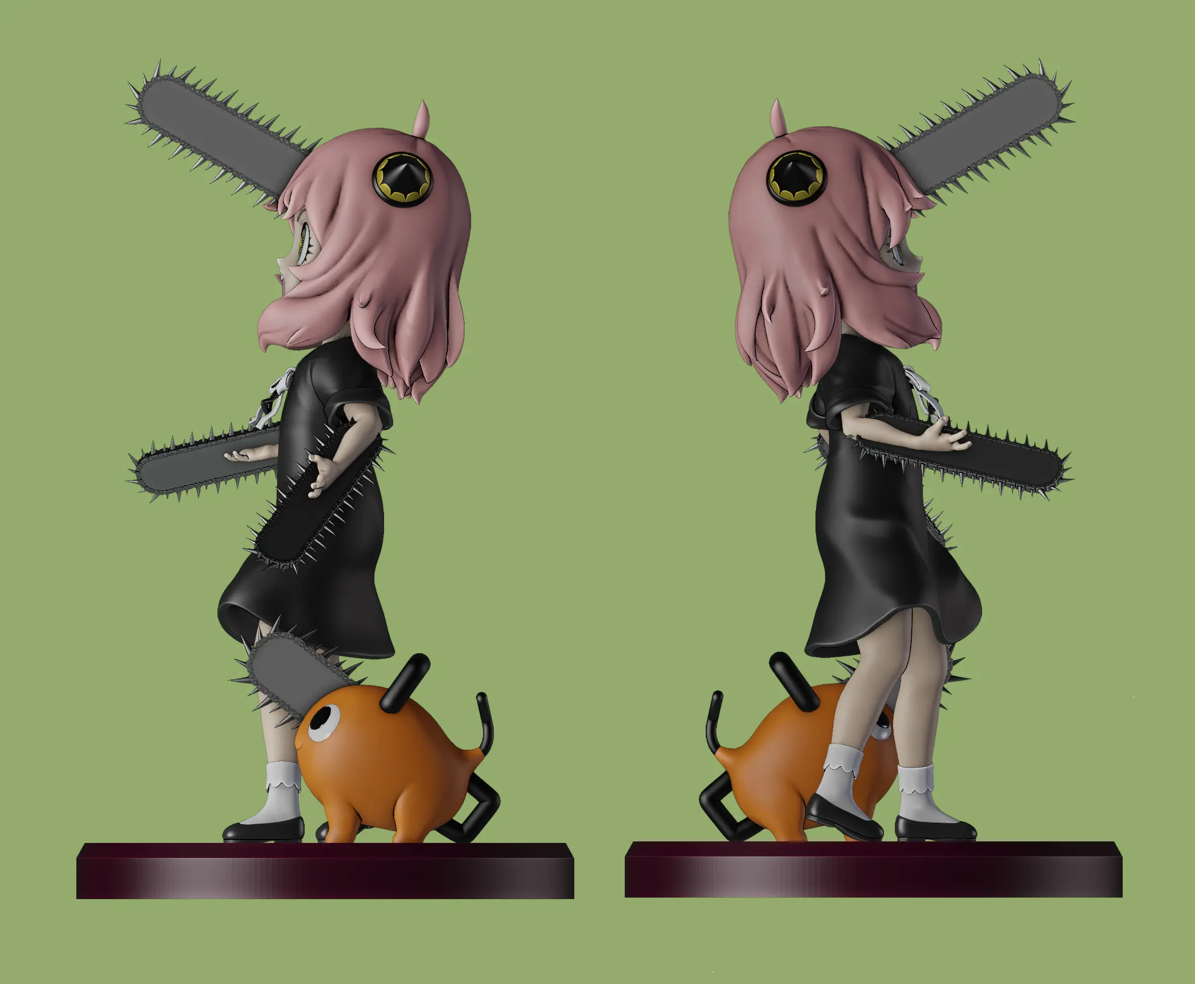 anya forger and pochita - spy x family - chainsaw man