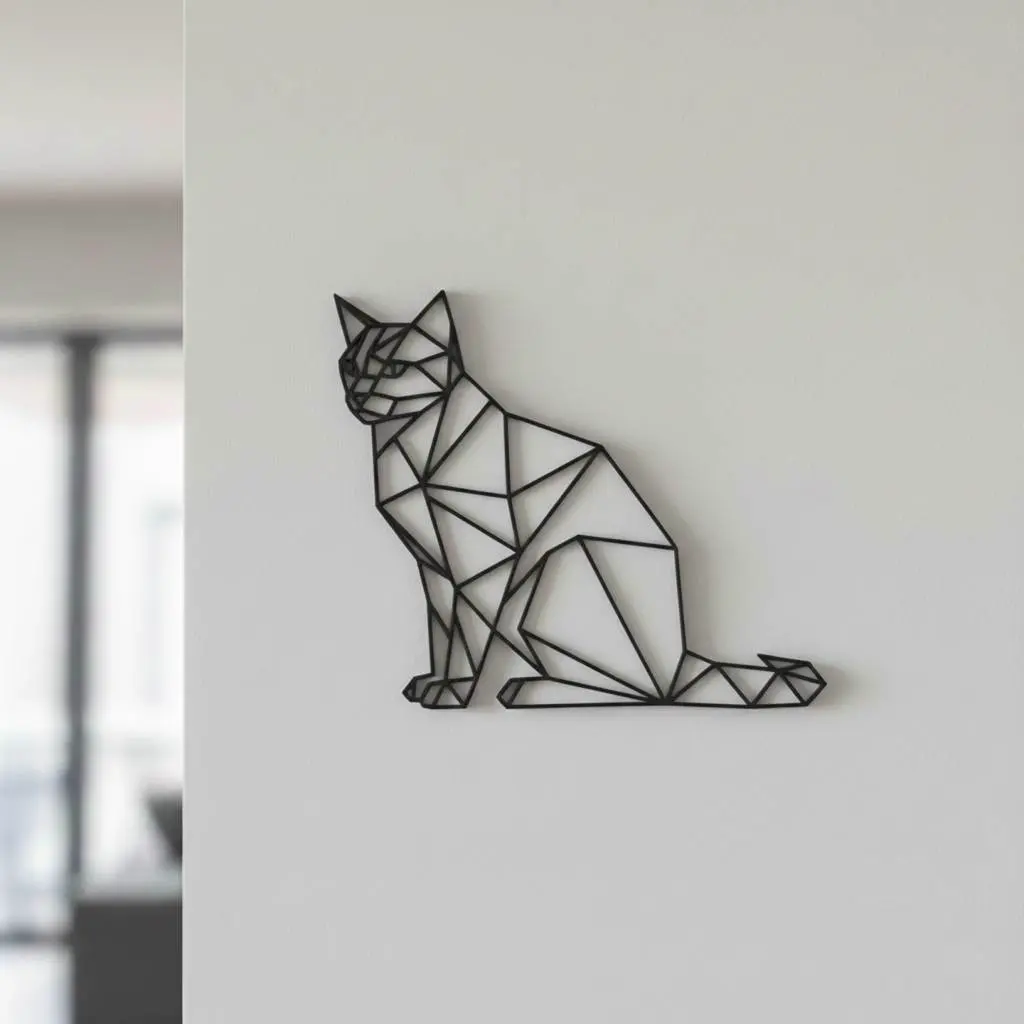 Cat Wall Art Low Poly