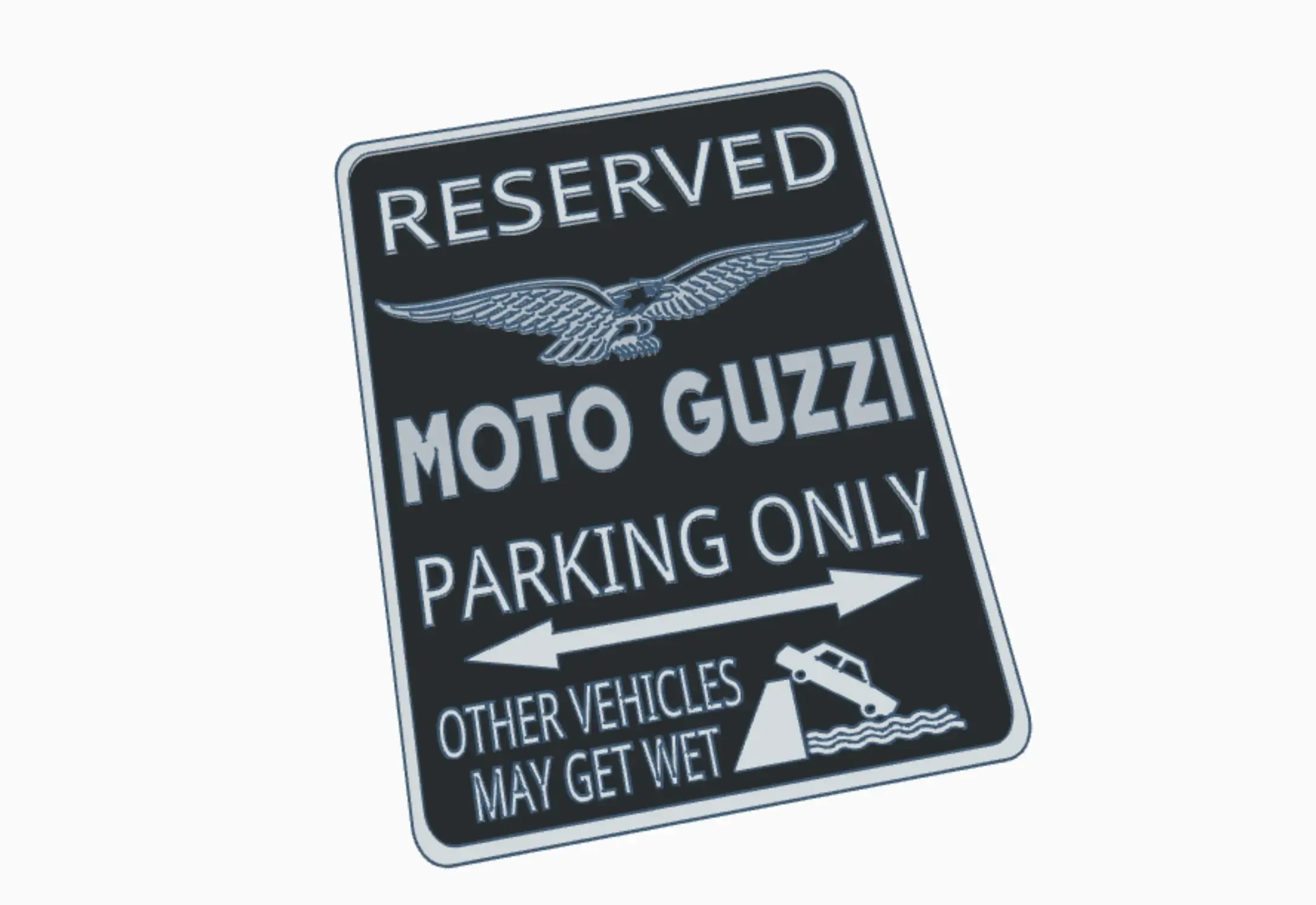 Moto Guzzi Motorcycle Biker Workshop Parking Warning Sign