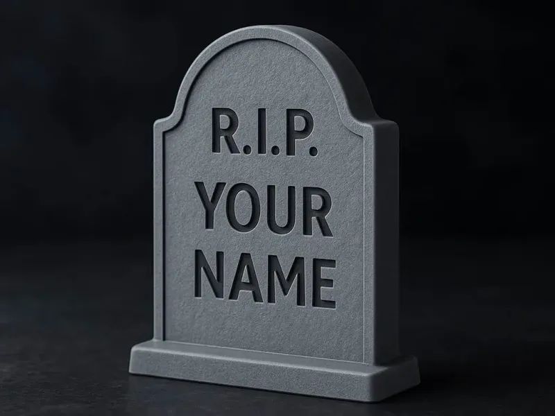Tombstone Name Tag – 3 Sizes (Customizable)