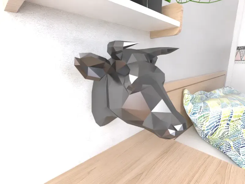 Buey Head Lowpoly Low poly