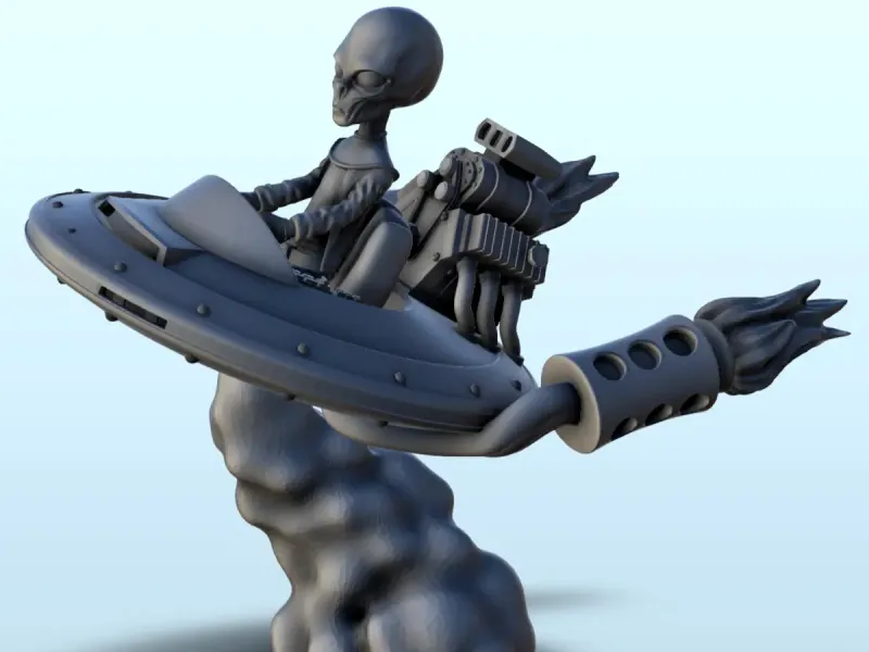 Alien shuttle with pilot and double reactor (24) (+ pre-supp