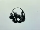 Wall Art Lobo aullando en un bosque-0