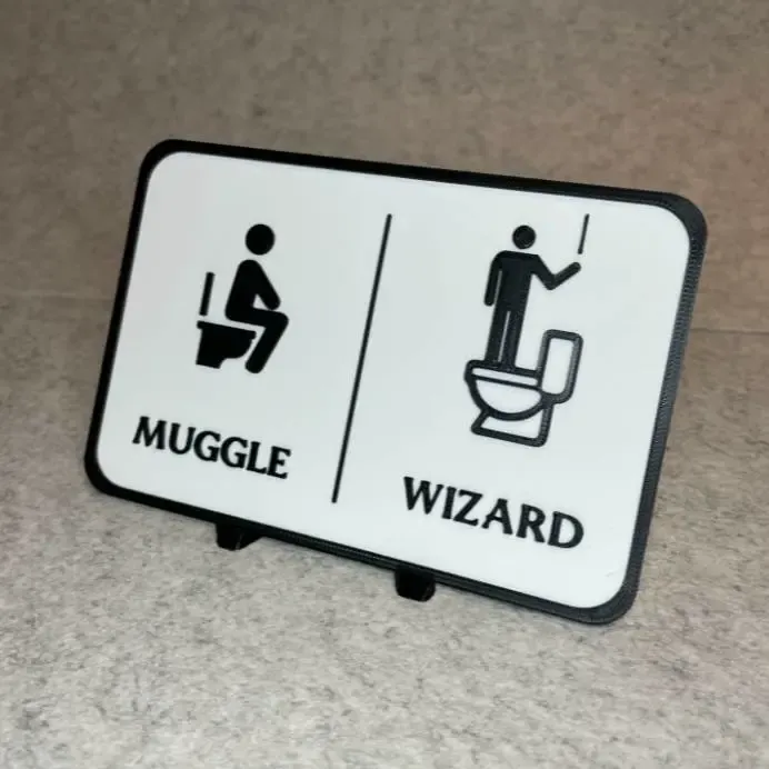 Harry Potter bathroom sign Muggle Wizard toilet