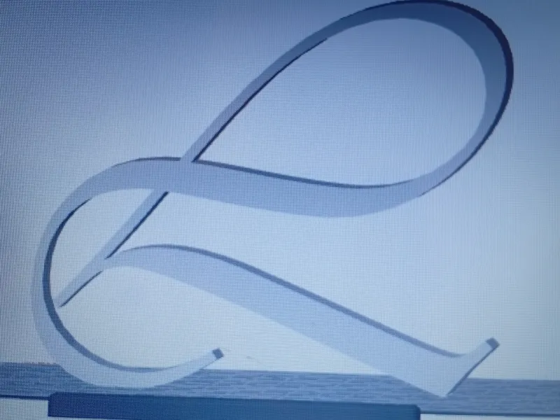 Hoofdletter L in Vivaldi-lettertype.