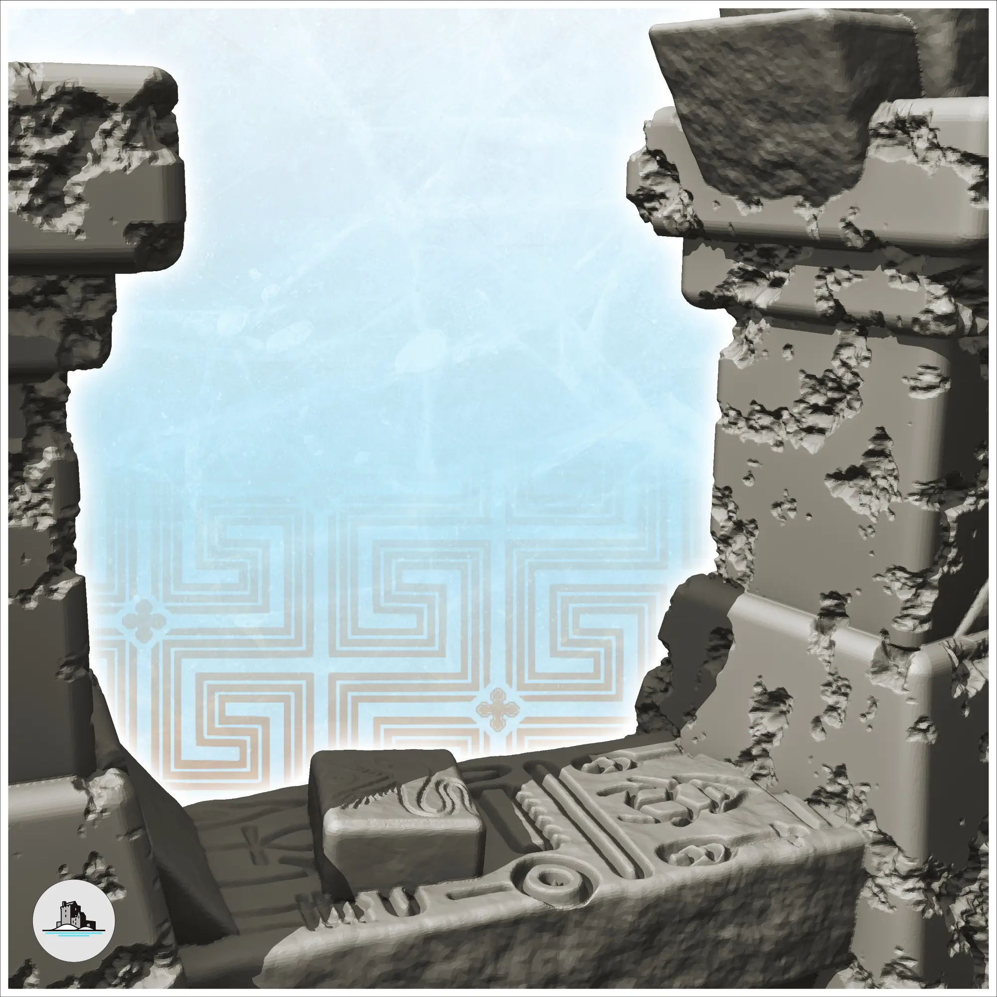 Egyptian temple wall ruin (2) - miniatures warhammer mini RP