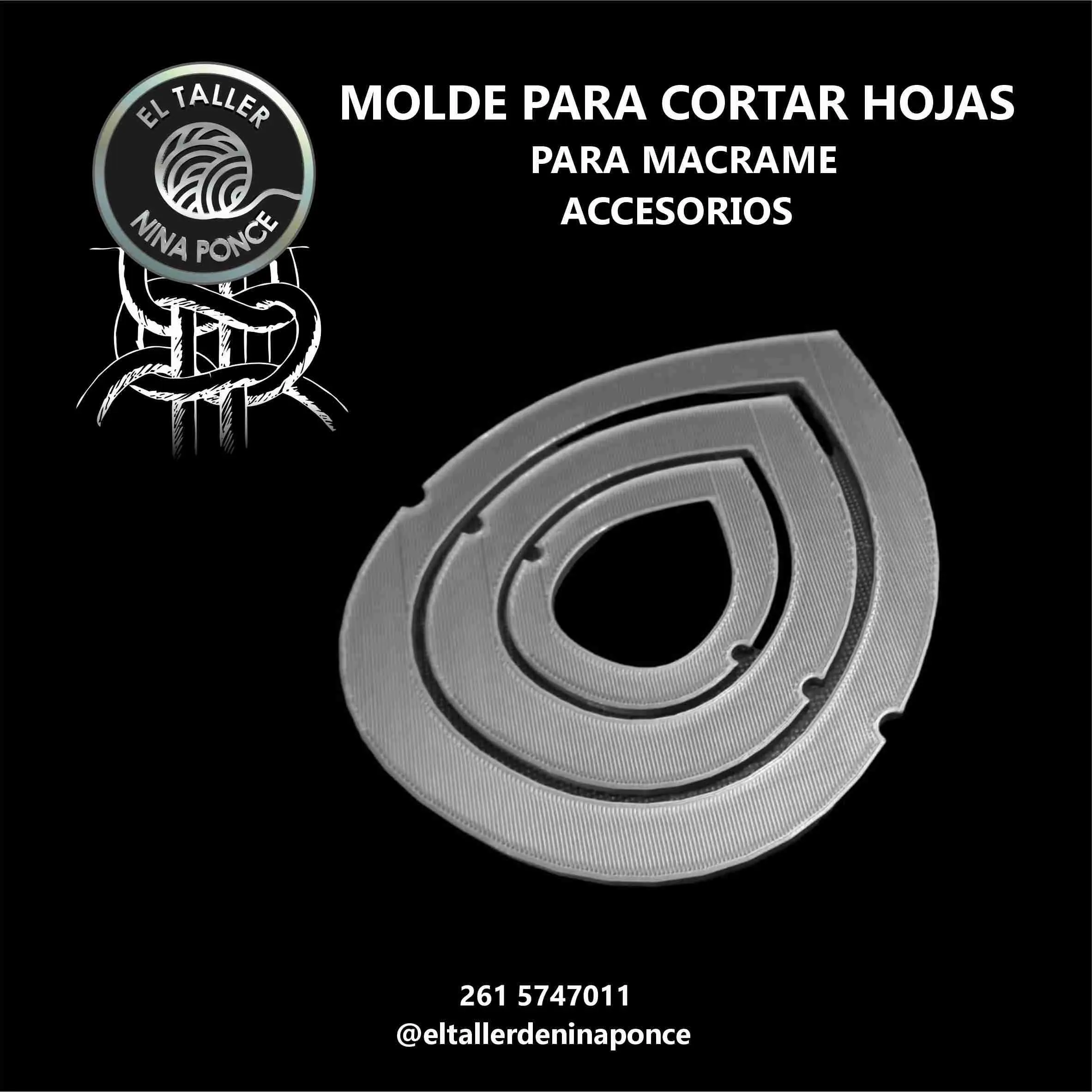 Molde Hoja para Macramé